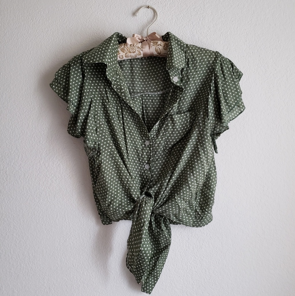 Korean K-pop style Polka dot blouse